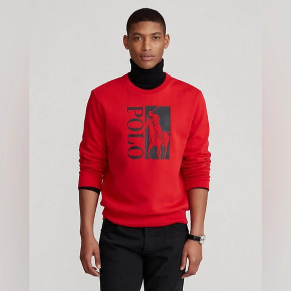 POLO by RALPH LAUREN NWOT Big Pony Logo Double Knit Sweatshirt in RL 2000 Red - Picture 1 of 10
